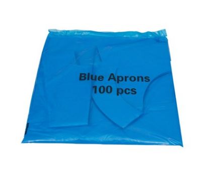 Apron Blue Disposable Flat Pack x 100