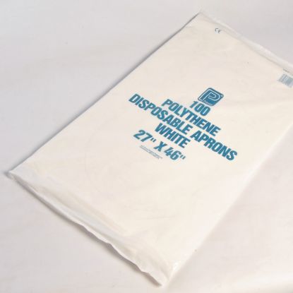 APRON WHITE DISPOSABLE X 100 FLAT PACK