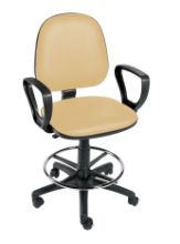 Operator Chairs With Footring + Arms (Sunflower) - 5 Castor : Various Colours Available