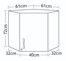 Sunflower Corner Wall Cabinets 61cm - Various Colours And Finishes Available