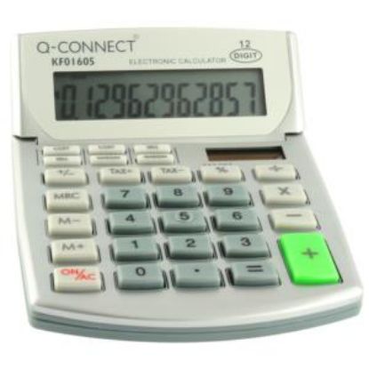 [MPQKF01605] Calculator (Q-Connect) Semi-Desk 12 Digit x 1