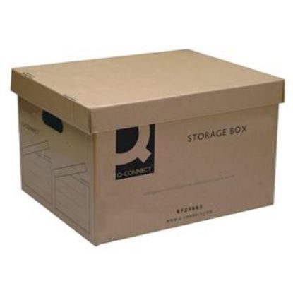 [MPQKF21665] Box Storage (Q-Connect) Brown 335X400x250mm x 10