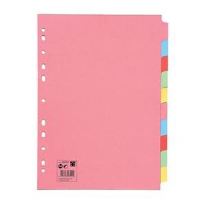 [MPQKF26082] Divider Subject (Q-Connect) A4 Colour Coded Multi-Punched 10 Part x 1