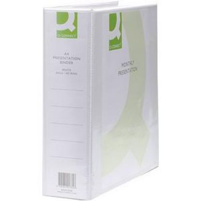 [MPQKF01334Q] Ring Binder (Q-Connect) Presentation 4D 65mm A4 White x 6