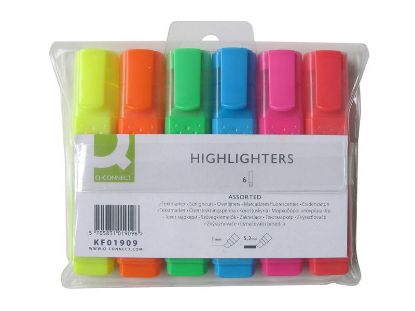 [MPQKF01909] Highlighter Pen (Q-Connect) Assorted Wallet Of 6