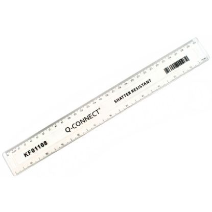 [MPQKF01108Q] Ruler (Q-Connect) Shatterproof 300mm Clear x 10