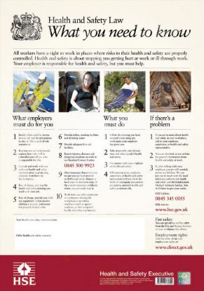 [MPQSR72156] Health & Safety Law Poster A2 Size x 1