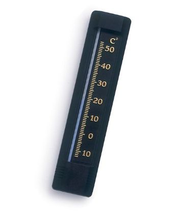 [MPAW96.17.050] Thermometer Room Black Plastic 7C To 50C