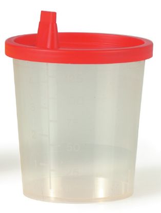 [MPAW1131101/10] Urine Cup Snap On Red Cap x 10 Non Sterile