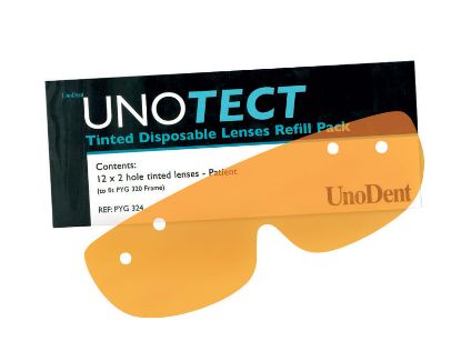 [MPDDPYG322] Lenses (Unodent) Unotect 2 Hole Refill Pack Clear Disposable x 12