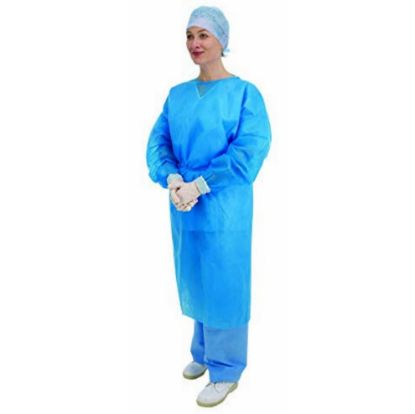 [MPSH5520] Gown Non Sterile Long Sleeve Tie Waist/Neck (Blue) x 50