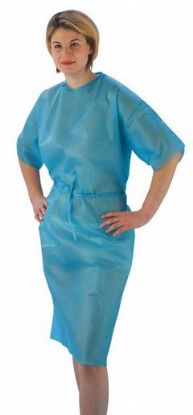 [MPSH5521] GOWN NON STERILE SHORT SLEEVE TIE WAIST/NECK (BLUE) X 50