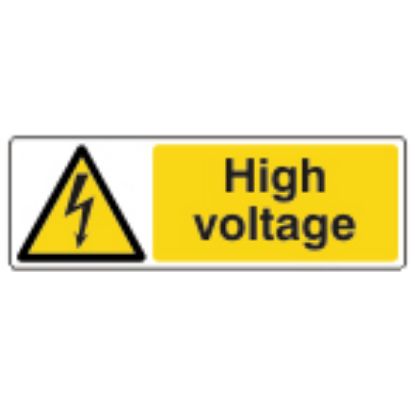 [MPL11020] Sign - High Voltage Self Adhesive Vinyl 30 x 10cm Black On Yellow