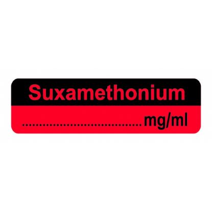 [MPHESLS51] Labels Syringe Medilabel - Suxamethonium mg/ml 1.5" x 1/2" x 400 Dispenser