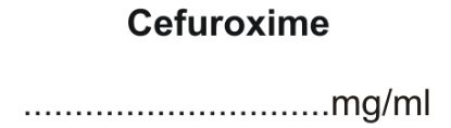 [MPHESLS1422] Labels Syringe Medilabel - Cefuroxime mg/ml 1.5" x 1/2" x 400 Dispenser