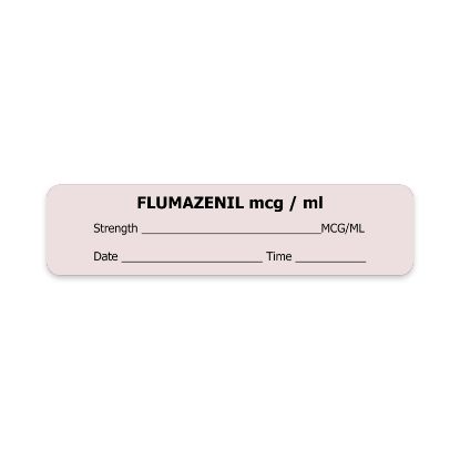 [MPHESLS31] Labels Syringe Medilabel - Flumazenil Mcg/ml 1.5" x 1/2" x 400 Dispenser