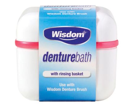 [MPDZPKW000] Denture Bath (Wisdom) With Rinsing Basket x 12