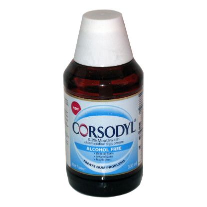 [MPMWCOR03E] Corsodyl (Chlorhexidine Gluconate) Mint Alcohol Free Mouthwash 300ml (GSL)