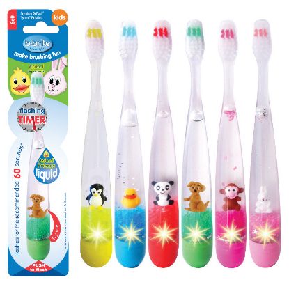 [MPDZPAT806] Toothbrush (Bbrite) Twinklers Animal Friends Flashing Liquid x 12