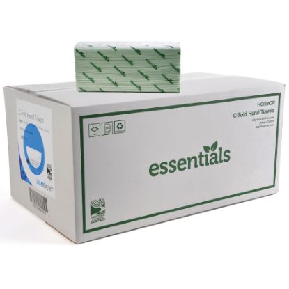 [MPDDCAC005] Towel Hand (Unodent) C-Fold 1 Ply Recycled Paper Green x 2880
