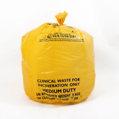 [MPHCX50/M111] Bin Liner Yellow 15x28x39 Medium Duty x 200 (4 Rolls of 50)