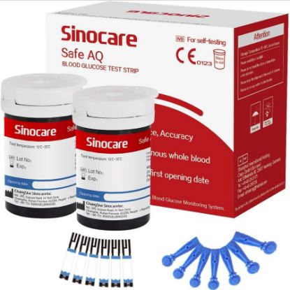 [MPMWSIN03A] Test Strips Sinocare Blood Glucose And Lancets x 50