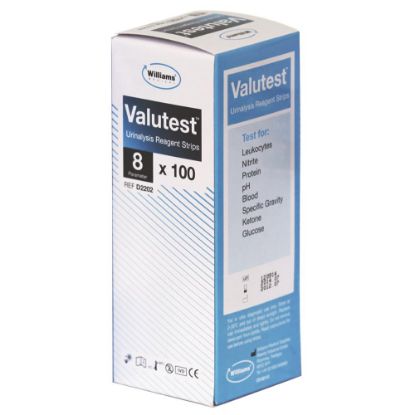 [MPM1D2202] Test Strips (Valutest) 8 Parameter Urinalysis Reagent x 100