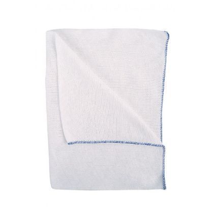 Dish Cloth Bleached Cotton 16" x 10" (Various Coloured Edges) x 10