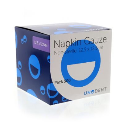 [MPDDCCN620] Napkins Gauze Squares 12.5cm x 12.5cm (Unodent) x 500